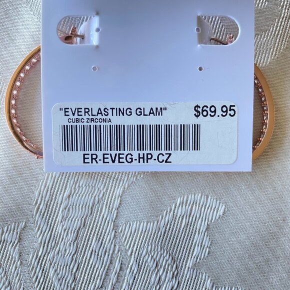FAC Rose Gold Cubic Zirconia Hoop Earrings NWT - Picture 8 of 9